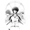 Cowboy bebop gothic window tattoo design idea