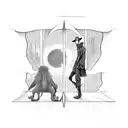 Cowboy bebop gothic window tattoo design idea