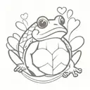 A FROG ON A TURTLE with a heart shell pattern inspired tattoo design idea