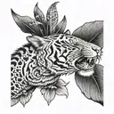 long bow,tiger,fish tattoo design idea