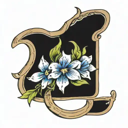 horseshoe and bluebonnets  tattoo design idea