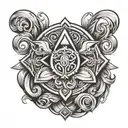 A wild card symbol intertwined with western wear elements tattoo design idea