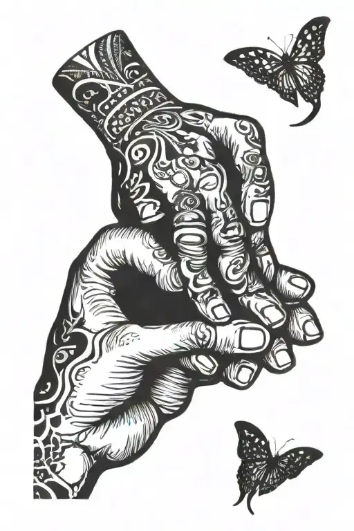 Pinky promise, holding hand holding tattoo design idea
