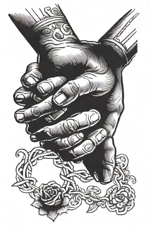 Pinky promise, holding hand holding tattoo design idea