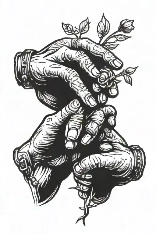 Pinky promise, holding hand holding tattoo design idea