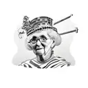 an elderly woman from the Roman Ciociaria dressed in traditional clothes and with an amphora , full picture tattoo design idea