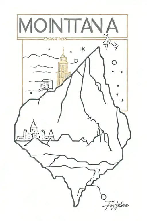 something to combine Montana, Las Vegas, Los Angeles and San Francisco  tattoo design idea