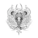 zodiac cancer symbol tangled with Scorpio zodiac symbol  tattoo design idea