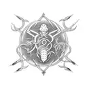 zodiac cancer symbol tangled with Scorpio zodiac symbol  tattoo design idea