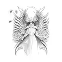 angel vs demon tattoo design idea