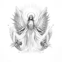 angel vs demon tattoo design idea