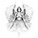 angel vs demon tattoo design idea