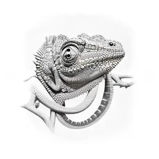chameleon tattoo design idea
