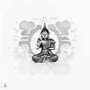 sky and buddhist greentara tattoo design idea