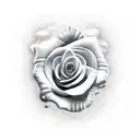 rose goldfish tattoo design idea