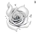 rose goldfish tattoo design idea