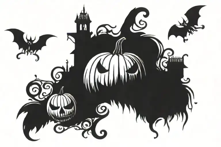 Halloween pumpkin  tattoo design idea