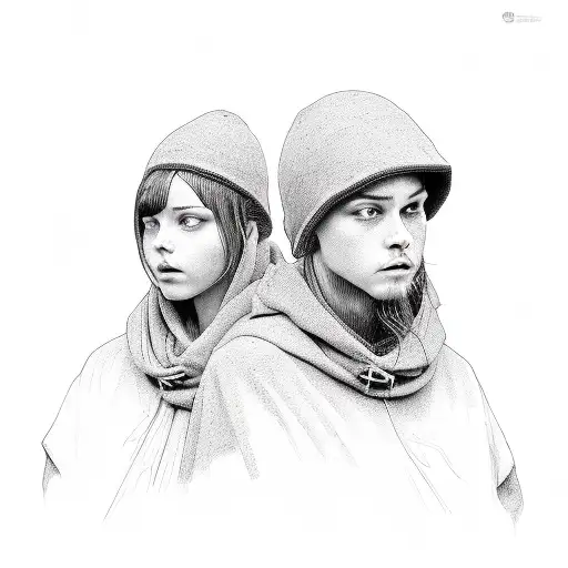 brother and sister twins tattoo design idea