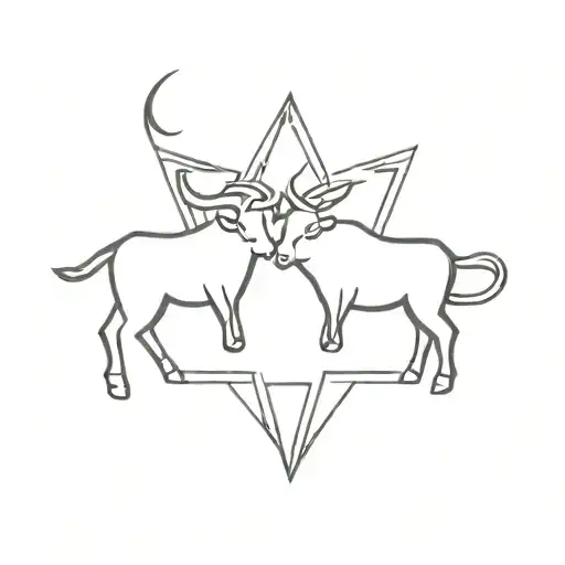 Taurus and leo star sign tattoo design idea