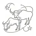 Taurus and leo star sign tattoo design idea