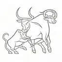 Taurus and leo star sign tattoo design idea