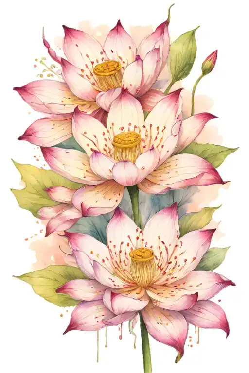lotus flower embracing spider lily tattoo design idea