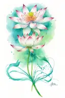 lotus flower embracing spider lily tattoo design idea