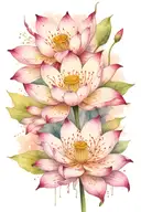 lotus flower embracing spider lily tattoo design idea