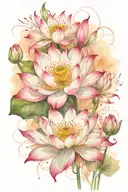 lotus flower embracing spider lily tattoo design idea