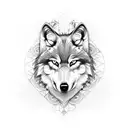 wolf and crow  tattoo design idea