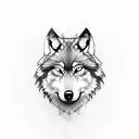 wolf and crow  tattoo design idea