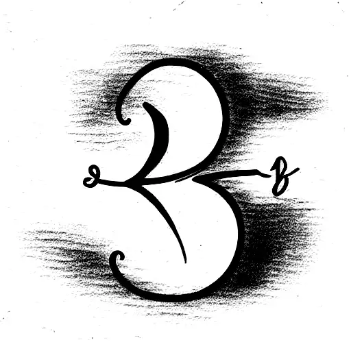 cursive letter b tattoo
