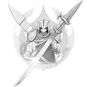 Templar Knight with sword tattoo design idea