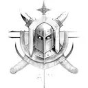 Templar Knight with sword tattoo design idea