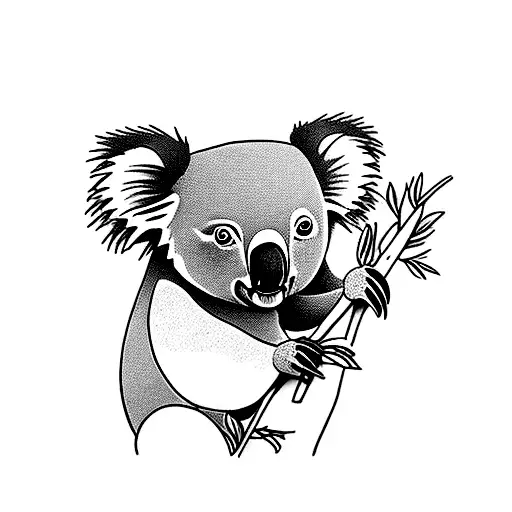 Koala with carrot tattoo design idea