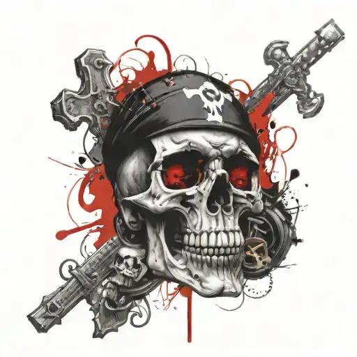 cross with a skull on a skull, sinners will be written on the top of the cross tattoo design idea