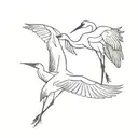 crane bird couple dancing tattoo design idea