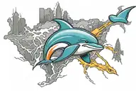 Florida outline with Thunderstorm and Miami dolphins logo, Tampa Bay Lightning Logo.  tattoo design idea