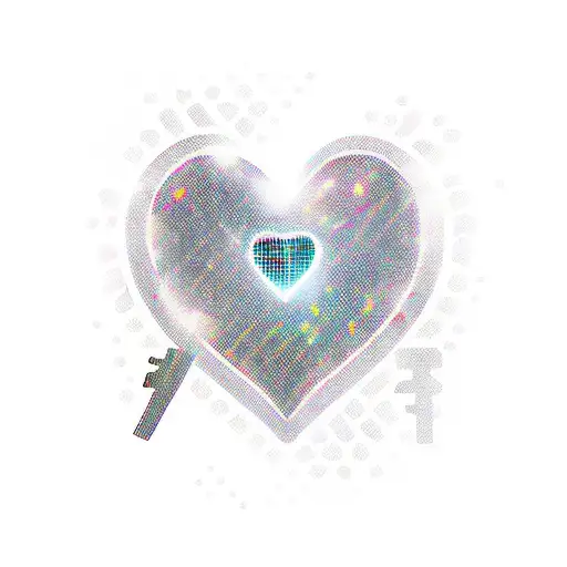 heart with keyhole tattoo design idea