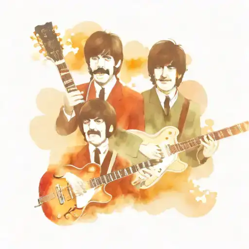 beatles, epiphone casino, dreamy  tattoo design idea