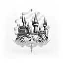 Hogwarts castle tattoo design idea
