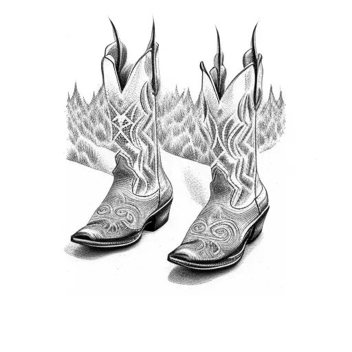 Goose wearing cowboy boots tattoo design idea
