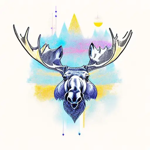 Moose tattoo design idea