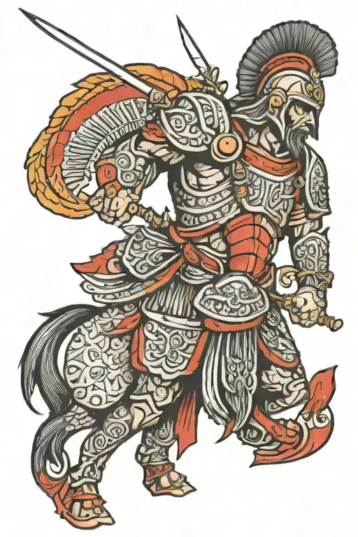 Trojan warrior tattoo design idea