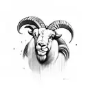Ram, Geometric Lines, Angry tattoo design idea