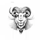 Ram, Geometric Lines, Angry tattoo design idea