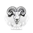 Ram, Geometric Lines, Angry tattoo design idea