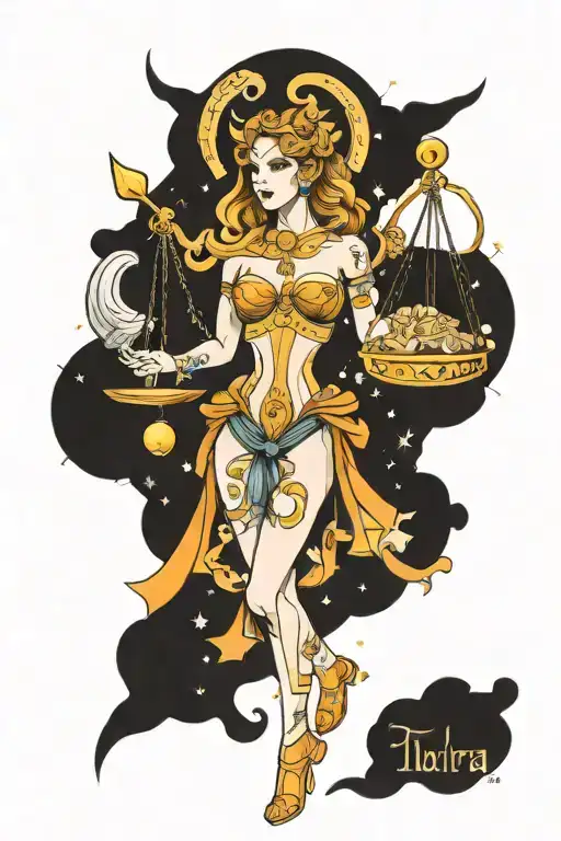 libra, taurus, zodiac sign tattoo design idea