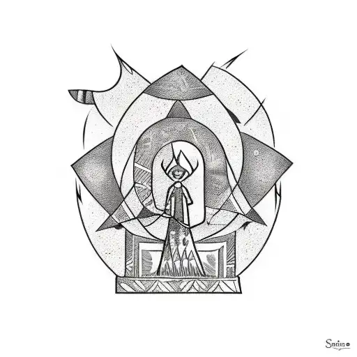 Comic strip style tattoo featuring retirement adventures and African tribal patterns tattoo design idea