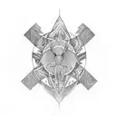 African tribal-inspired technology symbols for forearm tattoo design idea